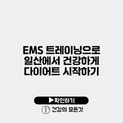 EMS 트레이닝으로 일산에서 건강하게 다이어트 시작하기