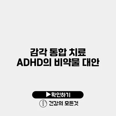 감각 통합 치료 ADHD의 비약물 대안