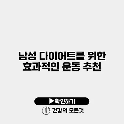 남성 다이어트를 위한 효과적인 운동 추천