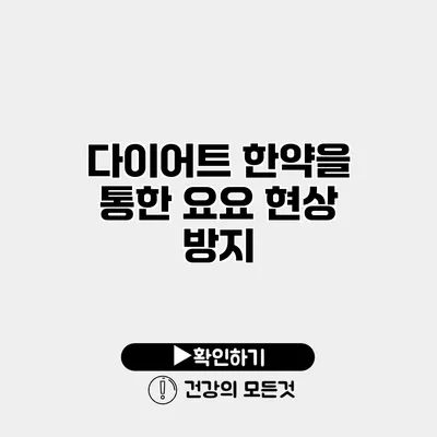 다이어트 한약을 통한 요요 현상 방지