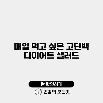 매일 먹고 싶은 고단백 다이어트 샐러드