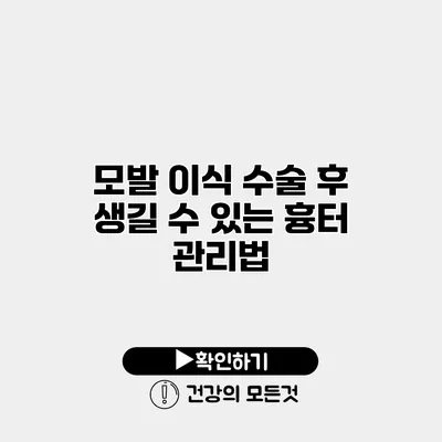 모발 이식 수술 후 생길 수 있는 흉터 관리법