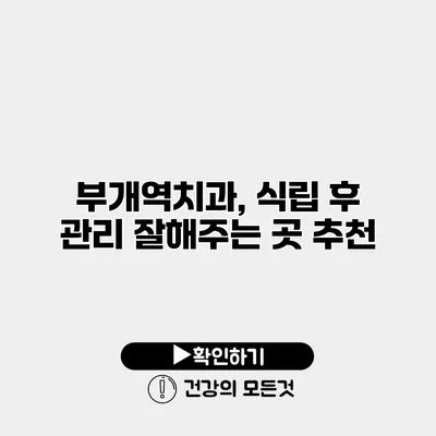 부개역치과, 식립 후 관리 잘해주는 곳 추천
