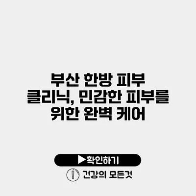 부산 한방 피부 클리닉, 민감한 피부를 위한 완벽 케어