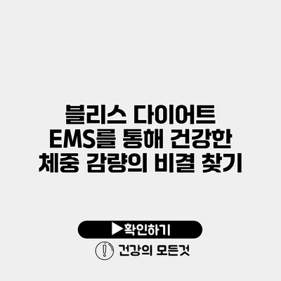 블리스 다이어트 EMS를 통해 건강한 체중 감량의 비결 찾기