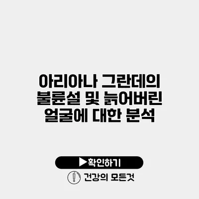 아리아나 그란데의 불륜설 및 늙어버린 얼굴에 대한 분석