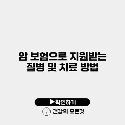 암 보험으로 지원받는 질병 및 치료 방법