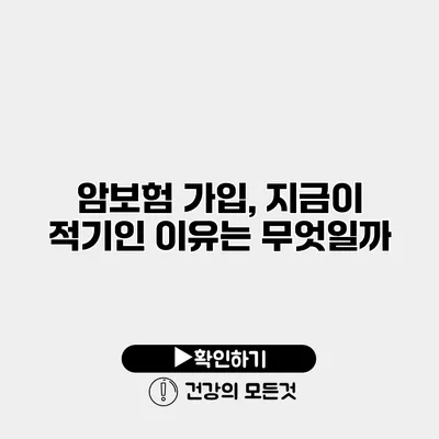 암보험 가입, 지금이 적기인 이유는 무엇일까?