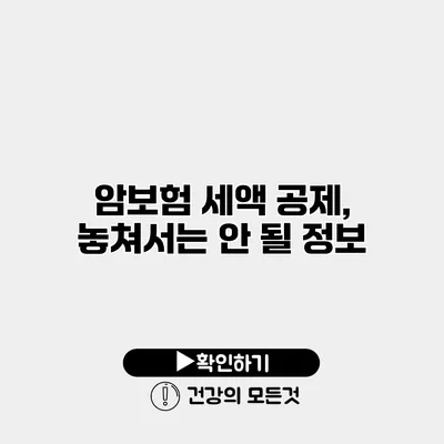암보험 세액 공제, 놓쳐서는 안 될 정보