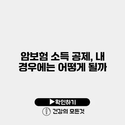 암보험 소득 공제, 내 경우에는 어떻게 될까?