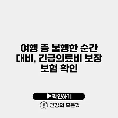 여행 중 불행한 순간 대비, 긴급의료비 보장 보험 확인