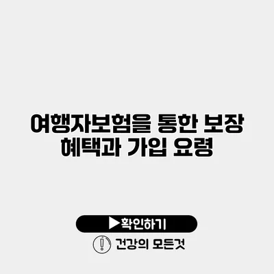 여행자보험을 통한 보장 혜택과 가입 요령