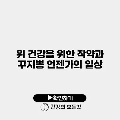 위 건강을 위한 작약과 꾸지뽕 언젠가의 일상