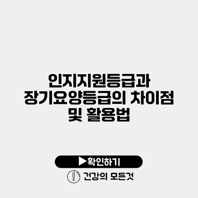 인지지원등급과 장기요양등급의 차이점 및 활용법