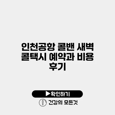 인천공항 콜밴 새벽 콜택시 예약과 비용 후기