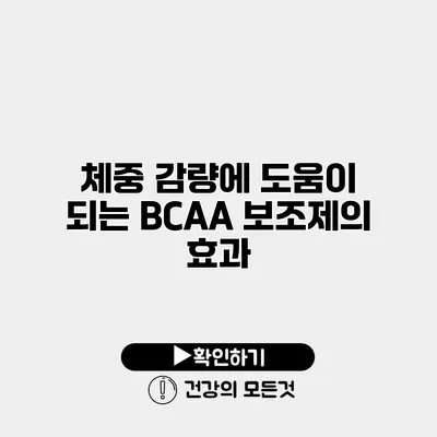 체중 감량에 도움이 되는 BCAA 보조제의 효과