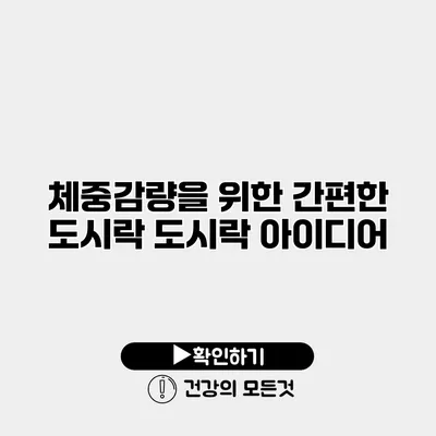 체중감량을 위한 간편한 도시락 도시락 아이디어