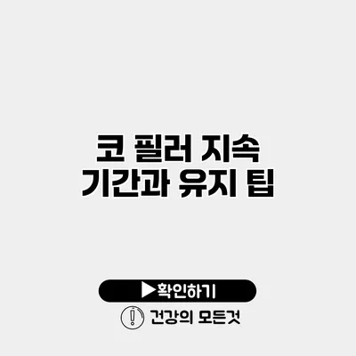 코 필러 지속 기간과 유지 팁