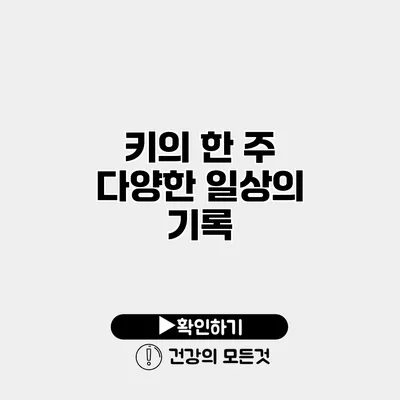 키의 한 주 다양한 일상의 기록
