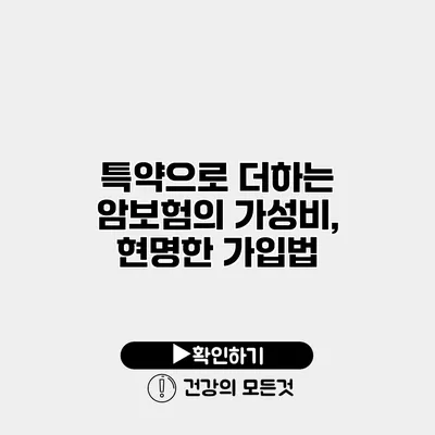 특약으로 더하는 암보험의 가성비, 현명한 가입법
