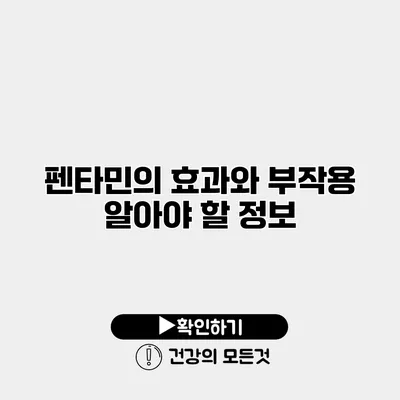 펜타민의 효과와 부작용 알아야 할 정보