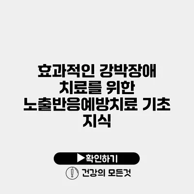 효과적인 강박장애 치료를 위한 노출반응예방치료 기초 지식