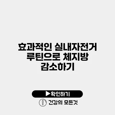 효과적인 실내자전거 루틴으로 체지방 감소하기