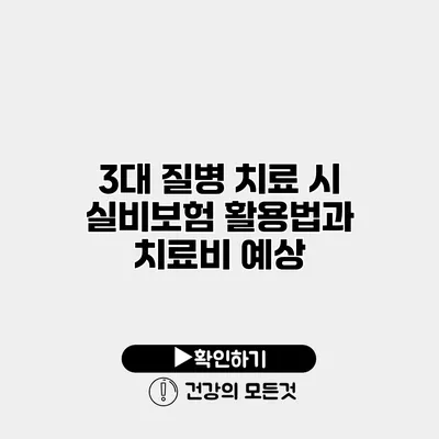 3대 질병 치료 시 실비보험 활용법과 치료비 예상