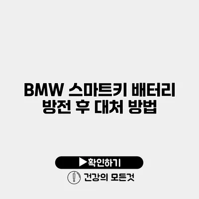 BMW 스마트키 배터리 방전 후 대처 방법