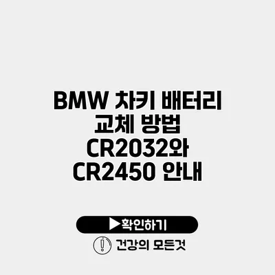 BMW 차키 배터리 교체 방법 CR2032와 CR2450 안내
