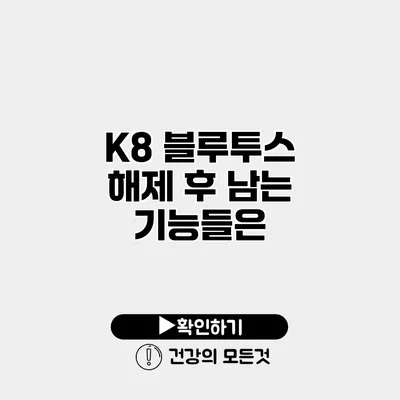 K8 블루투스 해제 후 남는 기능들은?