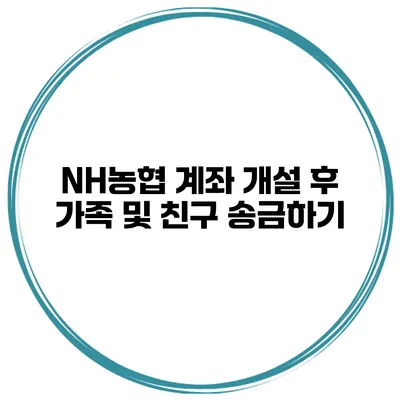 NH농협 계좌 개설 후 가족 및 친구 송금하기