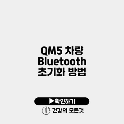 QM5 차량 Bluetooth 초기화 방법