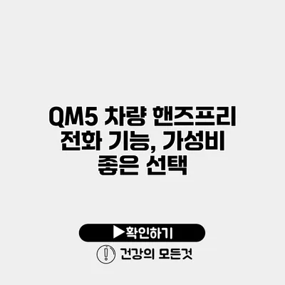QM5 차량 핸즈프리 전화 기능, 가성비 좋은 선택