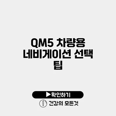 QM5 차량용 네비게이션 선택 팁
