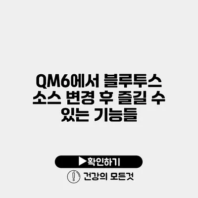 QM6에서 블루투스 소스 변경 후 즐길 수 있는 기능들