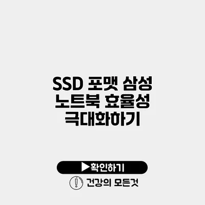 SSD 포맷 삼성 노트북 효율성 극대화하기