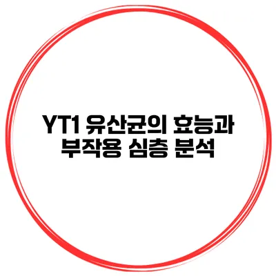 YT1 유산균의 효능과 부작용 심층 분석