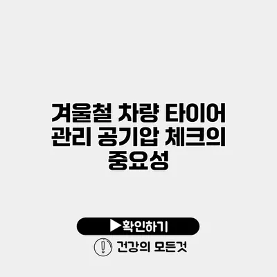 겨울철 차량 타이어 관리 공기압 체크의 중요성
