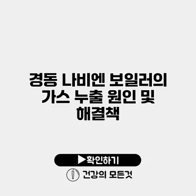 경동 나비엔 보일러의 가스 누출 원인 및 해결책
