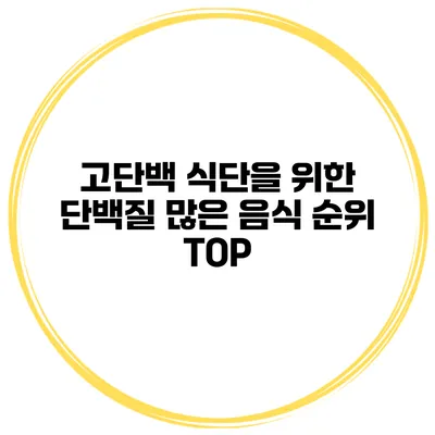 고단백 식단을 위한 단백질 많은 음식 순위 TOP