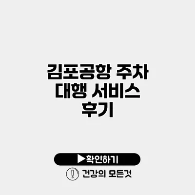 김포공항 주차 대행 서비스 후기