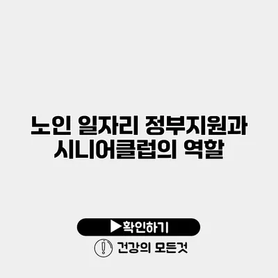 노인 일자리 정부지원과 시니어클럽의 역할
