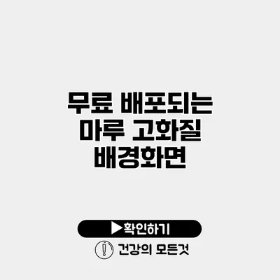 무료 배포되는 마루 고화질 배경화면