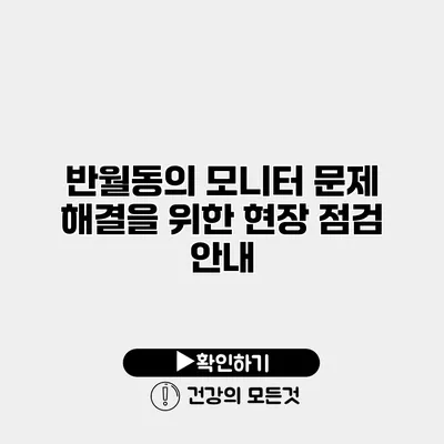 반월동의 모니터 문제 해결을 위한 현장 점검 안내