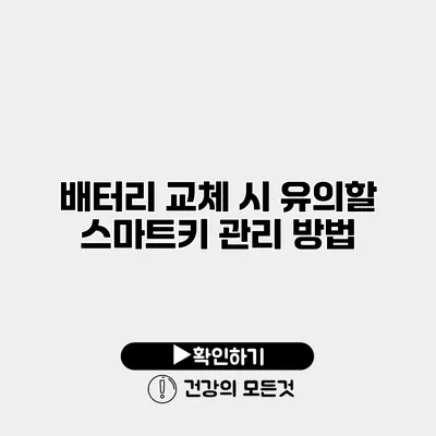 배터리 교체 시 유의할 스마트키 관리 방법