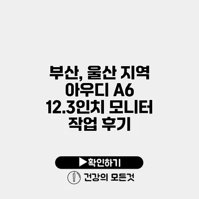 부산, 울산 지역 아우디 A6 12.3인치 모니터 작업 후기