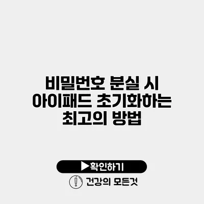 비밀번호 분실 시 아이패드 초기화하는 최고의 방법