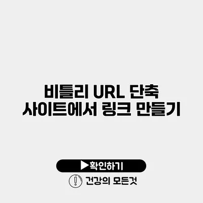 비틀리 URL 단축 사이트에서 링크 만들기