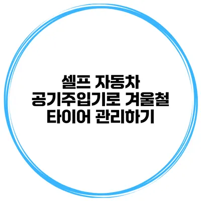 셀프 자동차 공기주입기로 겨울철 타이어 관리하기